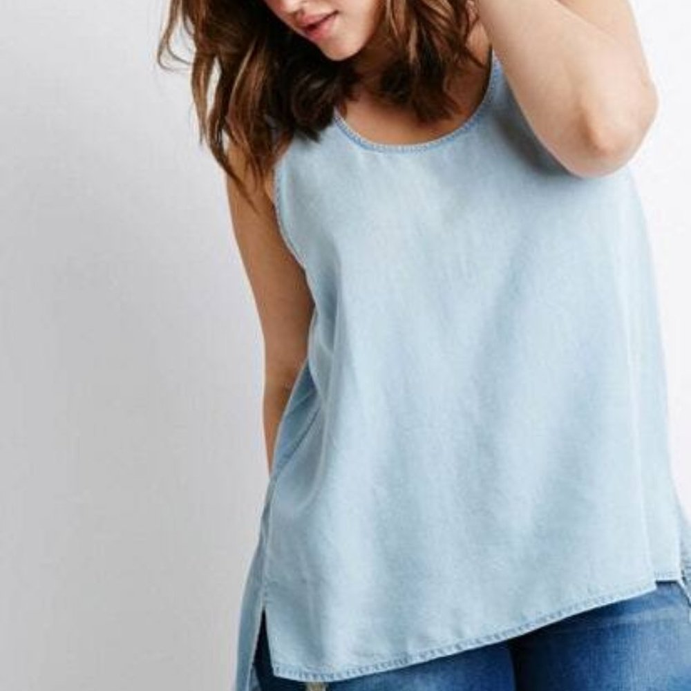NWOT Forever 21 Chambray Lyocell Tank Top